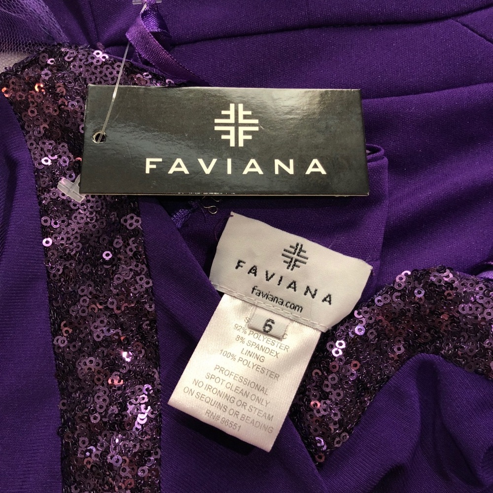 Faviana Purple Illusion Sequin Homecoming Dress - Picture 8 of 8